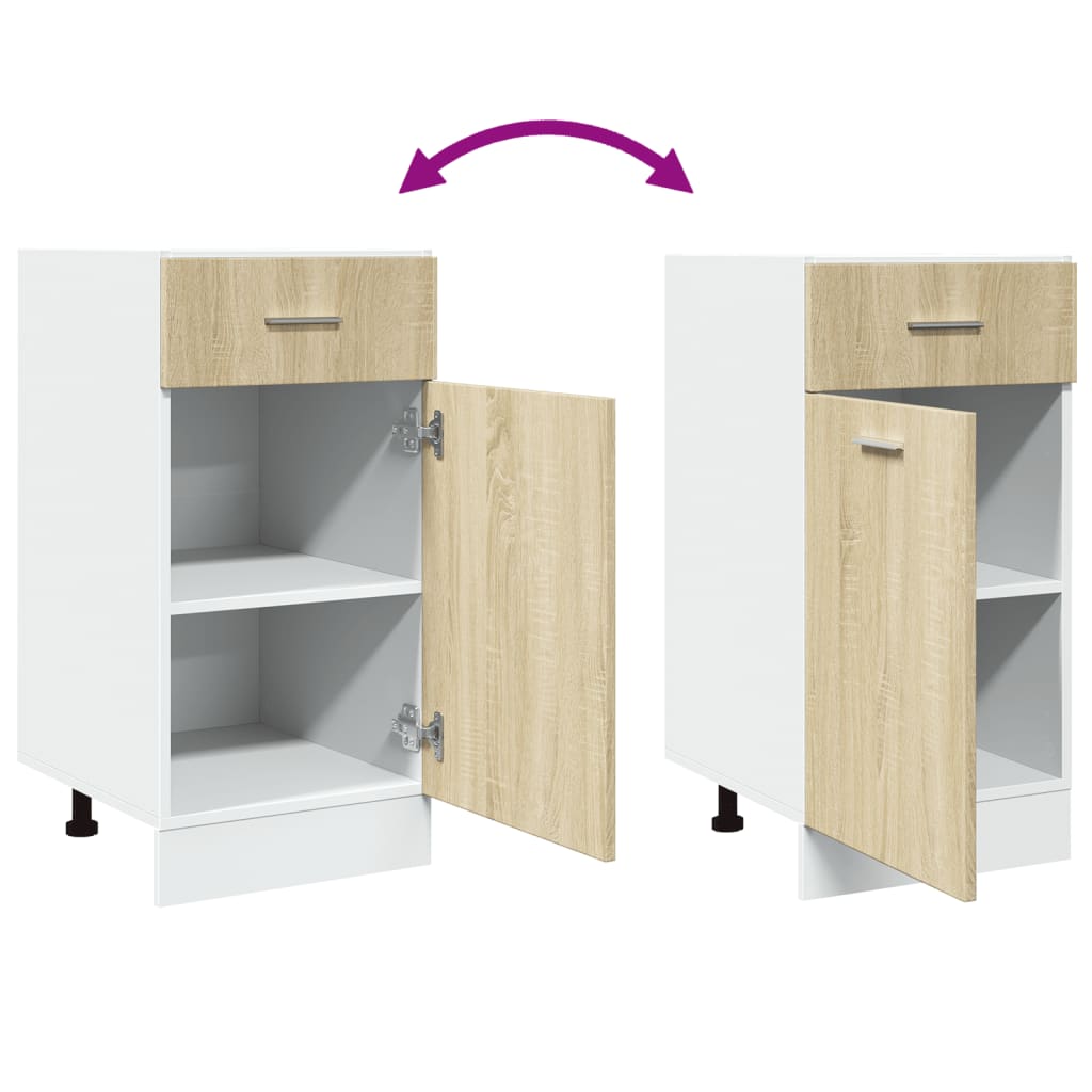 Schubunterschrank Sonoma-Eiche 40x46x81,5 cm Holzwerkstoff