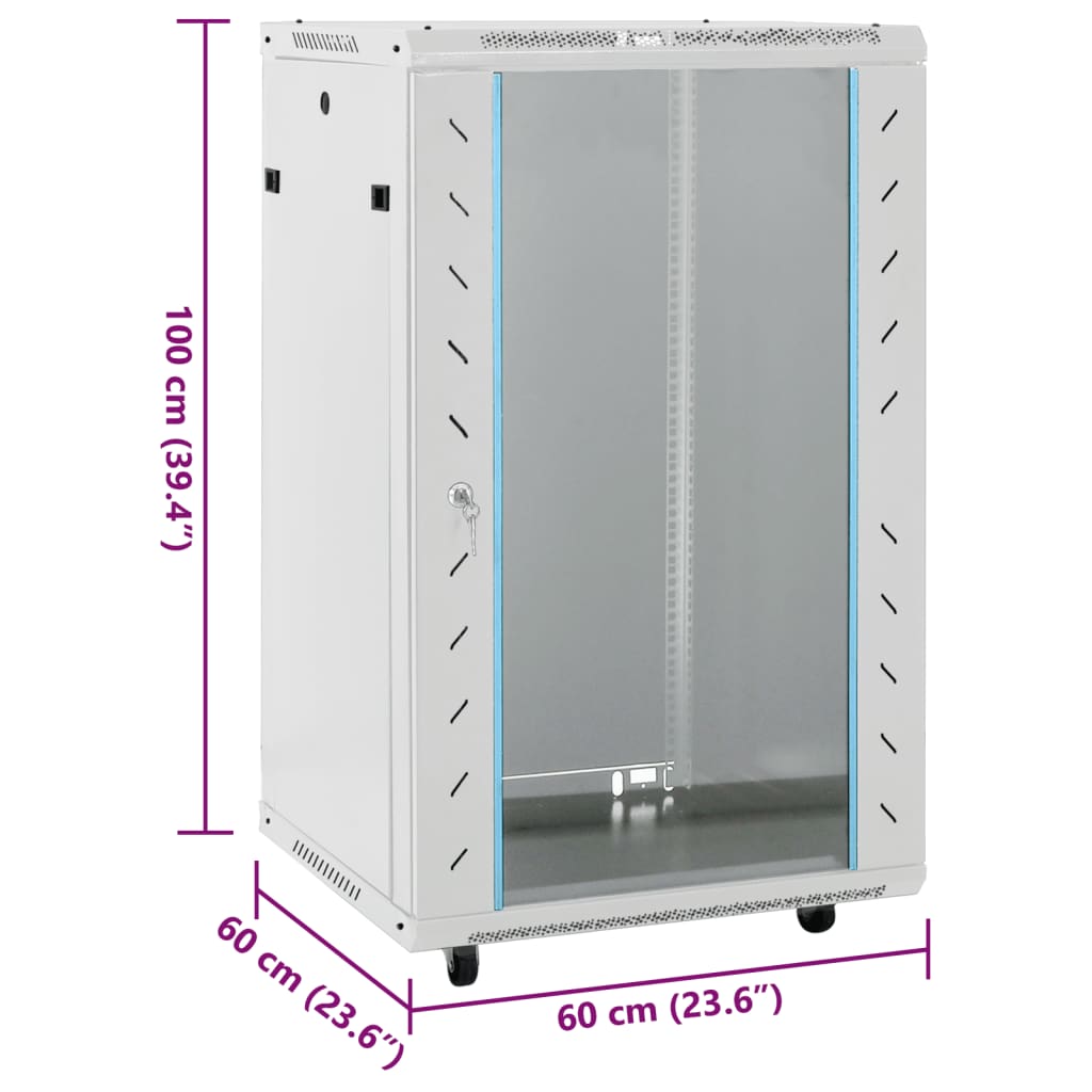 18U Netzwerkschrank auf Rollen 19" IP20 60x60x100 cm