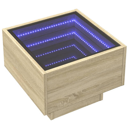 Beistelltisch mit LED Sonoma Eiche 40x40x30 cm Holzwerkstoff