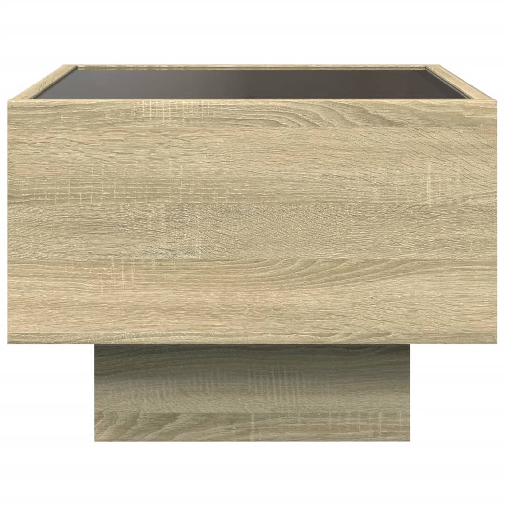 Beistelltisch mit LED Sonoma Eiche 40x40x30 cm Holzwerkstoff