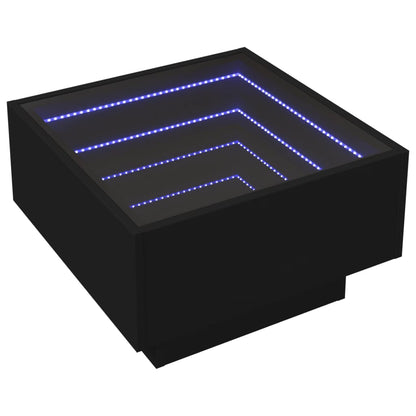 LED-Couchtisch Schwarz 50x50x30 cm Holzwerkstoff