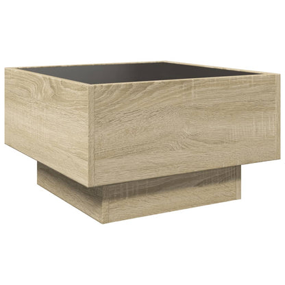 LED-Couchtisch Sonoma Eiche 50x50x30 cm Holzwerkstoff