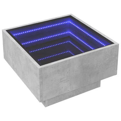 LED-Couchtisch Betongrau 50x50x30 cm Holzwerkstoff