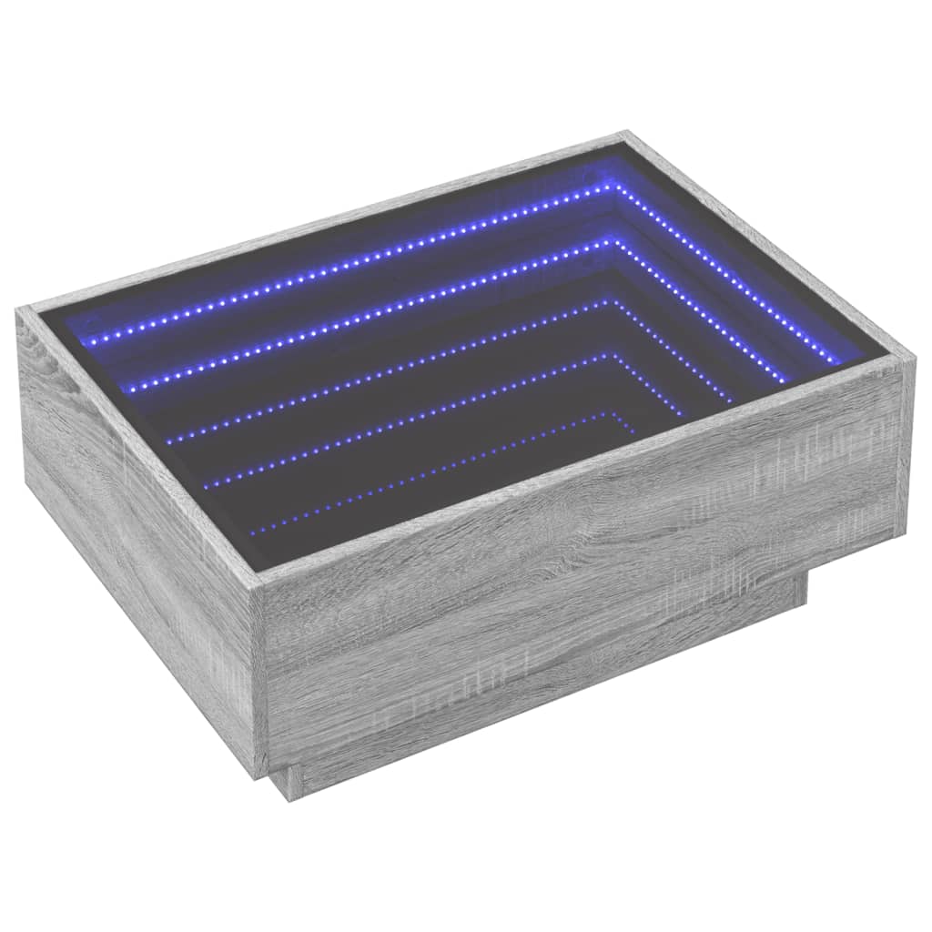 LED-Couchtisch Grau Sonoma 70x50x30 cm Holzwerkstoff