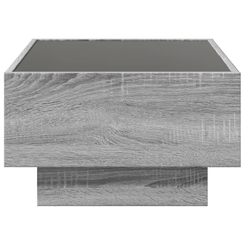 LED-Couchtisch Grau Sonoma 70x50x30 cm Holzwerkstoff