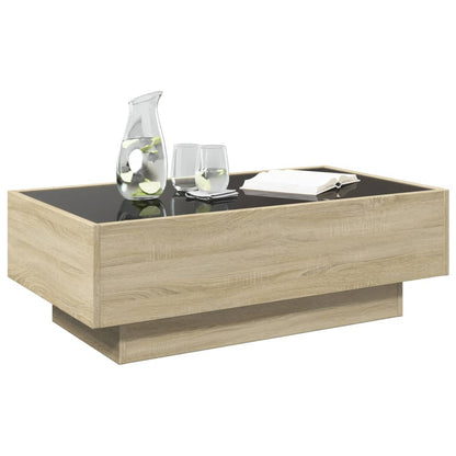 LED-Couchtisch Sonoma Eiche 90x50x30 cm Holzwerkstoff