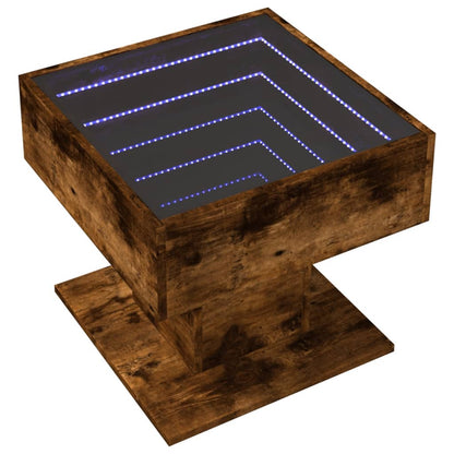 LED-Couchtisch Räuchereiche 50x50x45 cm Holzwerkstoff