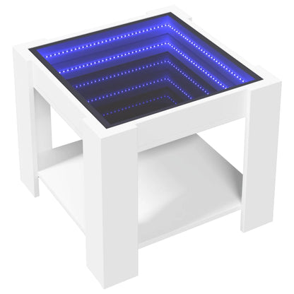 LED-Couchtisch Weiß 53x53x45 cm Holzwerkstoff