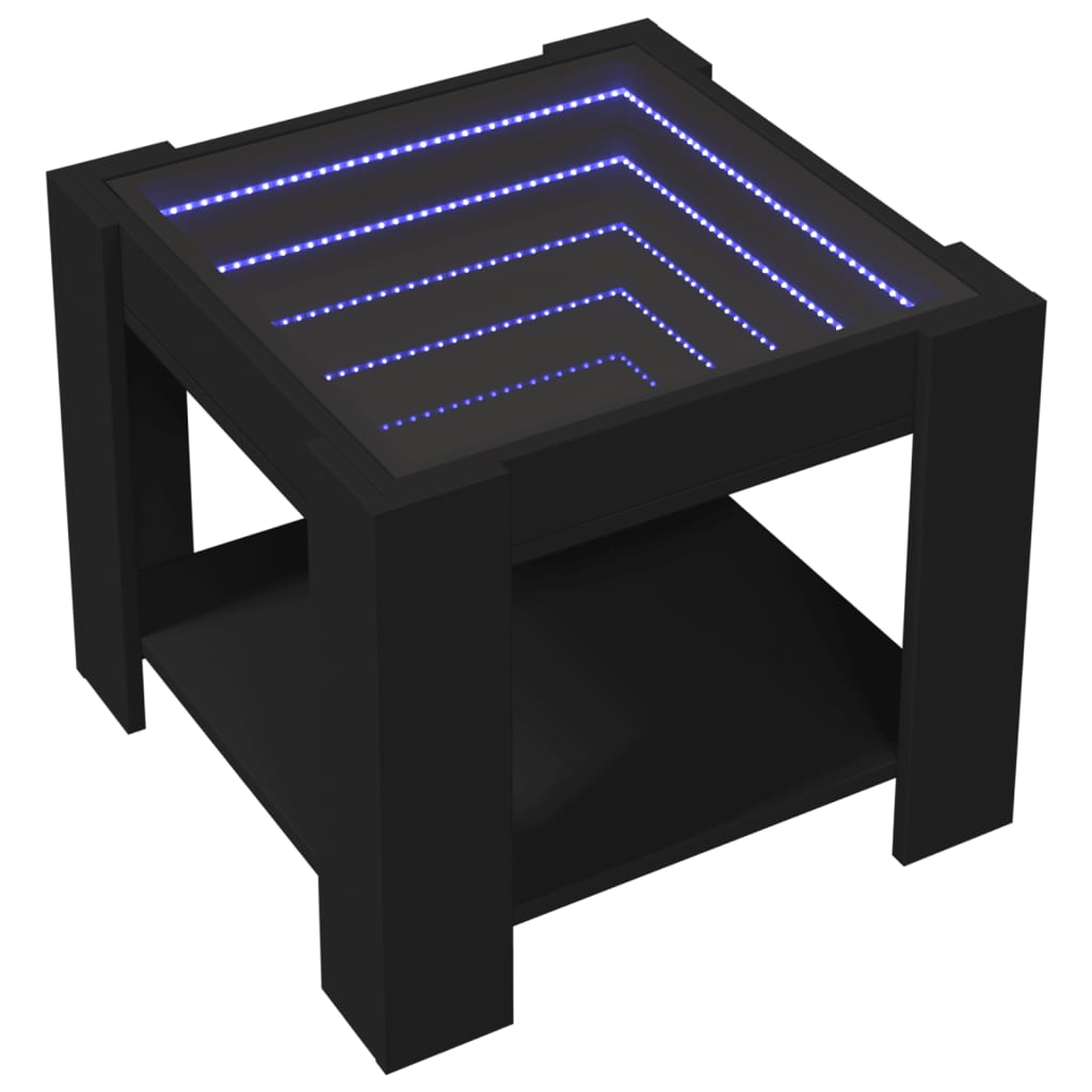 LED-Couchtisch Schwarz 53x53x45 cm Holzwerkstoff