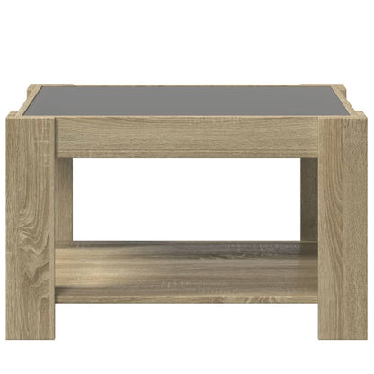 LED-Couchtisch Sonoma Eiche 73x53x45 cm Holzwerkstoff