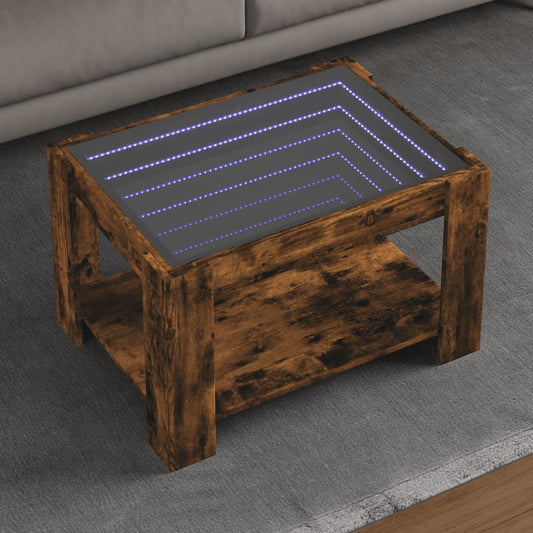 LED-Couchtisch Räuchereiche 73x53x45 cm Holzwerkstoff