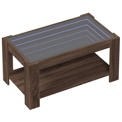 LED-Couchtisch Braun Eichen-Optik 93x53x45 cm Holzwerkstoff