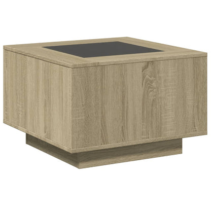 LED-Couchtisch Sonoma-Eiche 60x60x40 cm Holzwerkstoff