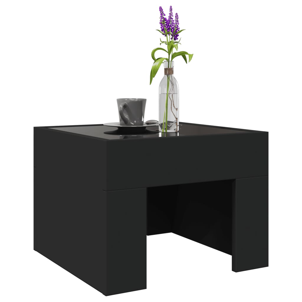 Couchtisch mit Infinity-LED Schwarz 40x40x30 cm