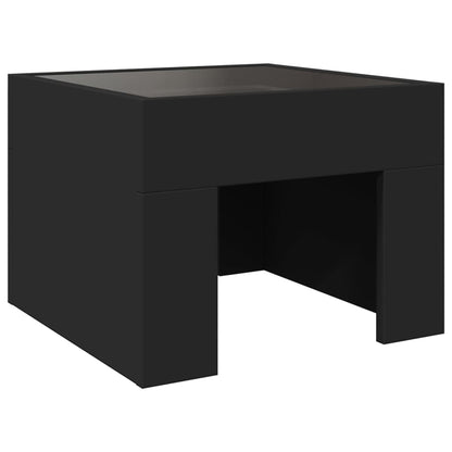 Couchtisch mit Infinity-LED Schwarz 40x40x30 cm