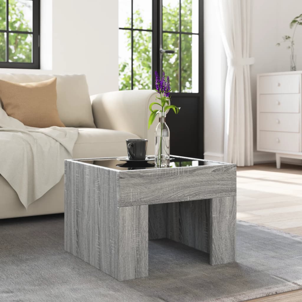 Couchtisch mit Infinity-LED Grau Sonoma 40x40x30 cm