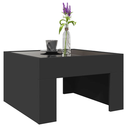 Couchtisch mit Infinity-LED Schwarz 50x50x30 cm