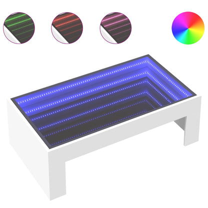 Couchtisch mit Infinity-LED Weiß 90x50x30 cm