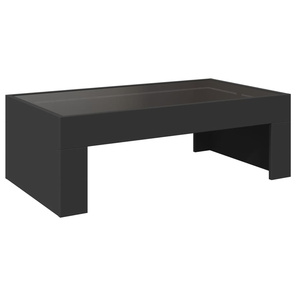 Couchtisch mit Infinity-LED Schwarz 90x50x30 cm