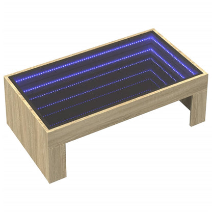 Couchtisch mit Infinity-LED Sonoma-Eiche 90x50x30 cm