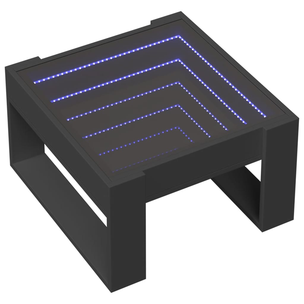 Couchtisch mit Infinity-LED Schwarz 50x53x30 cm