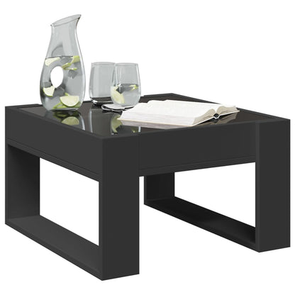 Couchtisch mit Infinity-LED Schwarz 50x53x30 cm