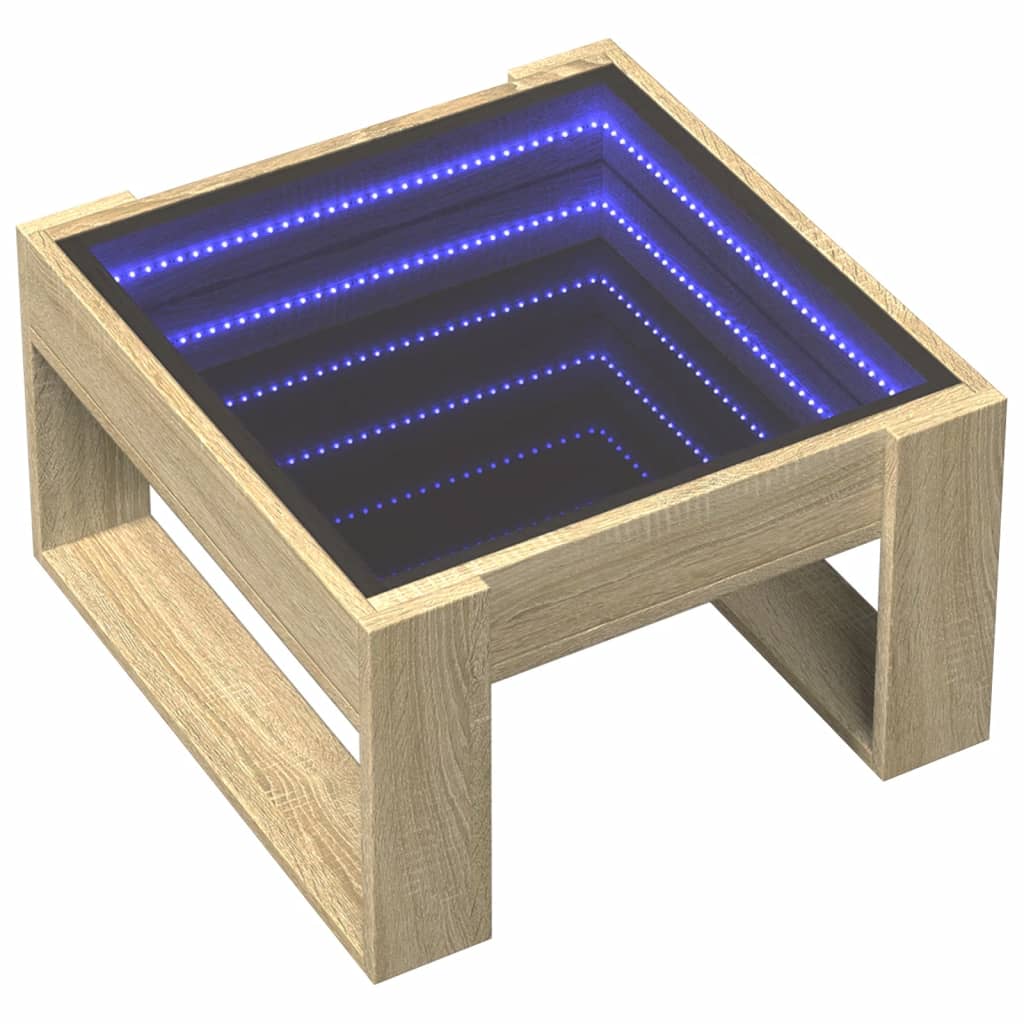 Couchtisch mit Infinity-LED Sonoma-Eiche 50x53x30 cm