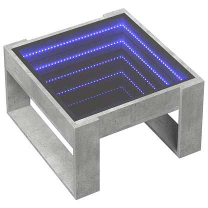 Couchtisch mit Infinity-LED Betongrau 50x53x30 cm