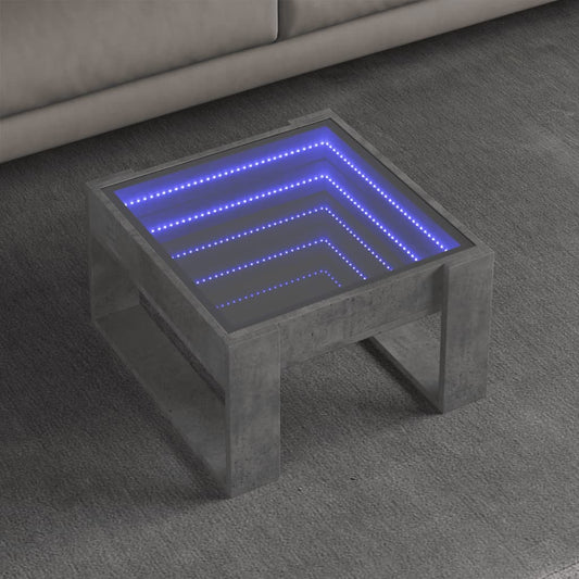 Couchtisch mit Infinity-LED Betongrau 50x53x30 cm