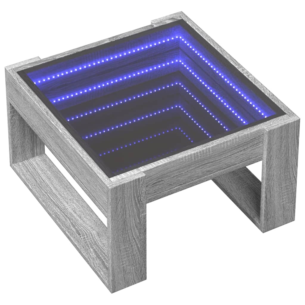 Couchtisch mit Infinity-LED Grau Sonoma 50x53x30 cm