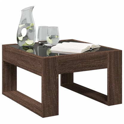 Couchtisch mit Infinity-LED Braun Eichen-Optik 50x53x30 cm