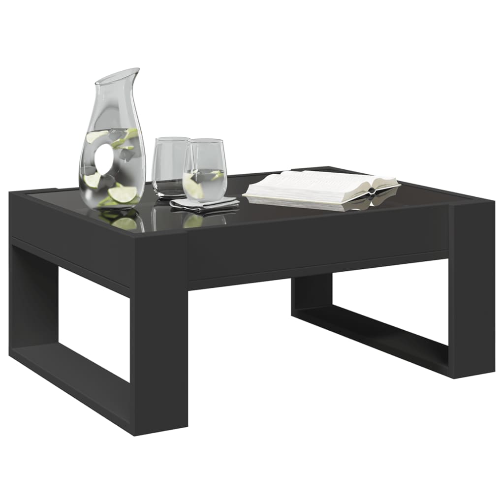 Couchtisch mit Infinity-LED Schwarz 70x53x30 cm