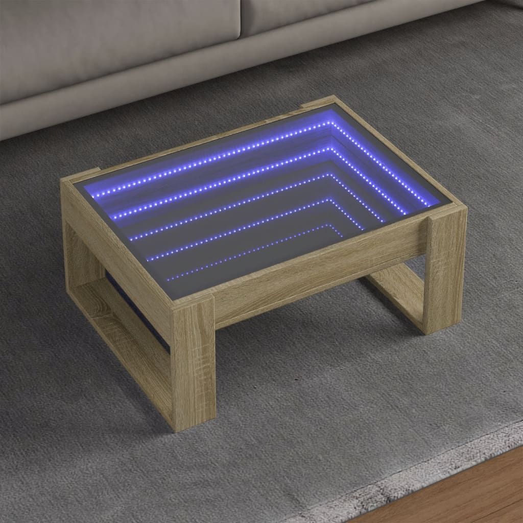 Couchtisch mit Infinity-LED Sonoma-Eiche 70x53x30 cm