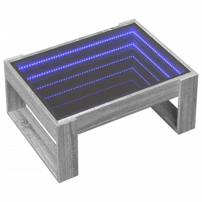 Couchtisch mit Infinity-LED Grau Sonoma 70x53x30 cm