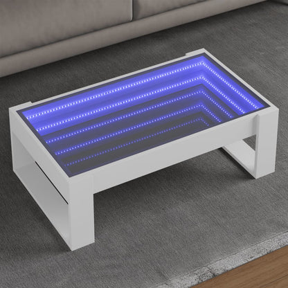 Couchtisch mit Infinity-LED Weiß 90x53x30 cm