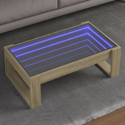 Couchtisch mit Infinity-LED Sonoma-Eiche 90x53x30 cm