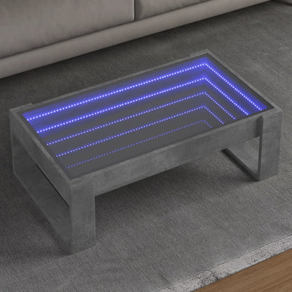 Couchtisch mit Infinity-LED Betongrau 90x53x30 cm