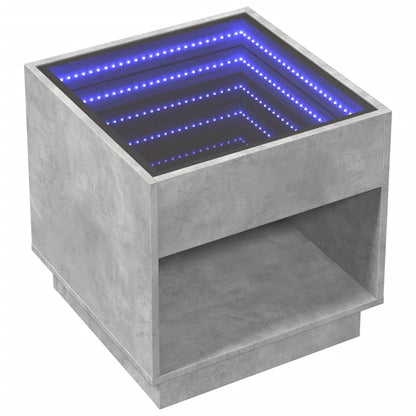 Couchtisch mit Infinity-LED Betongrau 50x50x50 cm