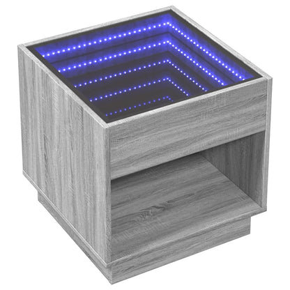 Couchtisch mit Infinity-LED Grau Sonoma 50x50x50 cm