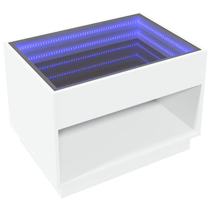 Couchtisch mit Infinity-LED Weiß 70x50x50 cm