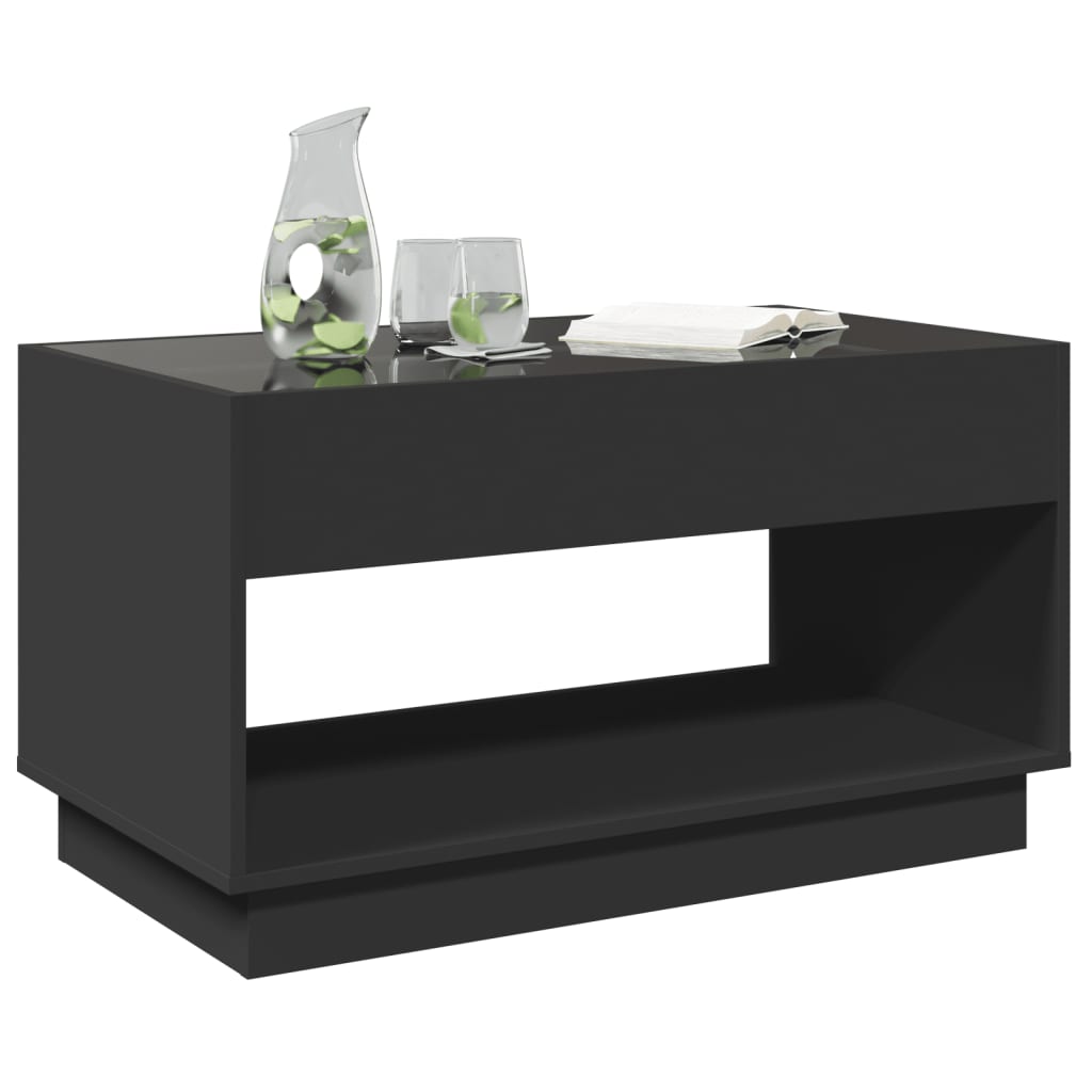 Couchtisch mit Infinity-LED Schwarz 90x50x50 cm