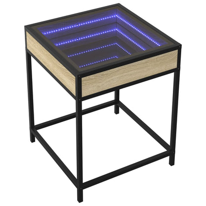 Couchtisch mit Infinity-LED Sonoma-Eiche 40x40x51 cm