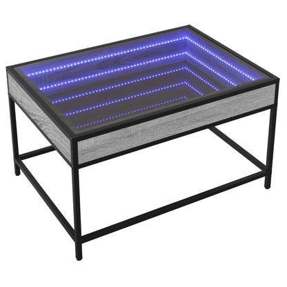 Couchtisch mit Infinity-LED Grau Sonoma 70x50x41 cm