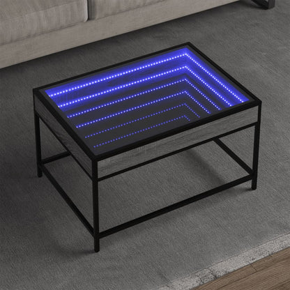 Couchtisch mit Infinity-LED Grau Sonoma 70x50x41 cm