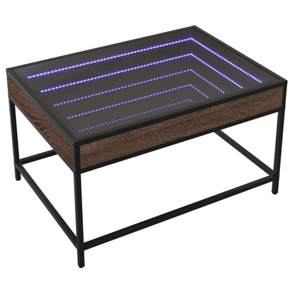 Couchtisch mit Infinity-LED Braun Eichen-Optik 70x50x41 cm