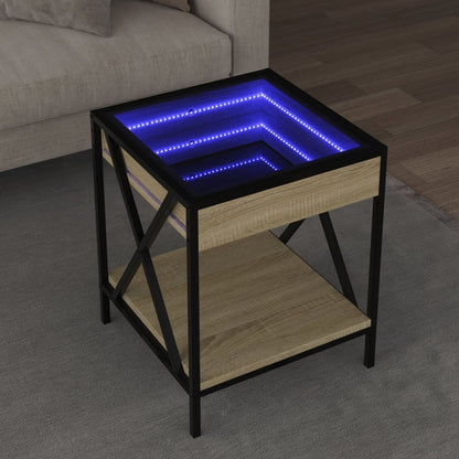 Couchtisch mit Infinity-LED Sonoma-Eiche 40x40x49 cm