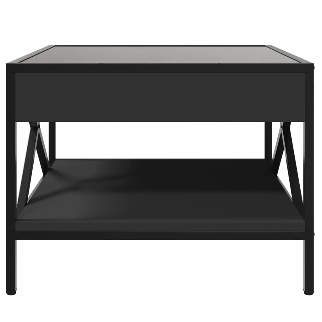 Couchtisch mit Infinity-LED Schwarz 50x50x38 cm