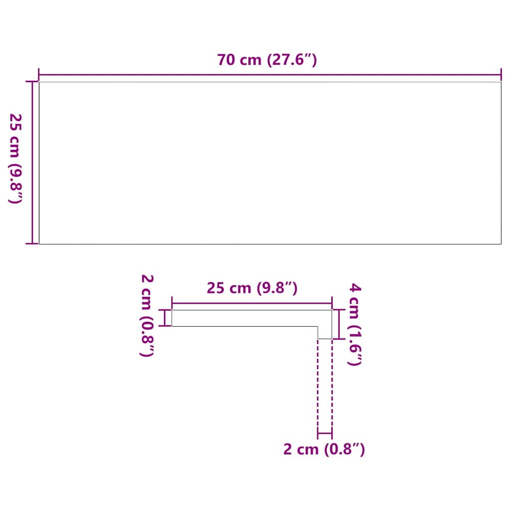 Treppenstufen 4 Stk. Unbehandelt 70x25x2 cm Massivholz Eiche