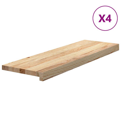 Treppenstufen 4 Stk. Unbehandelt 80x25x2 cm Massivholz Eiche