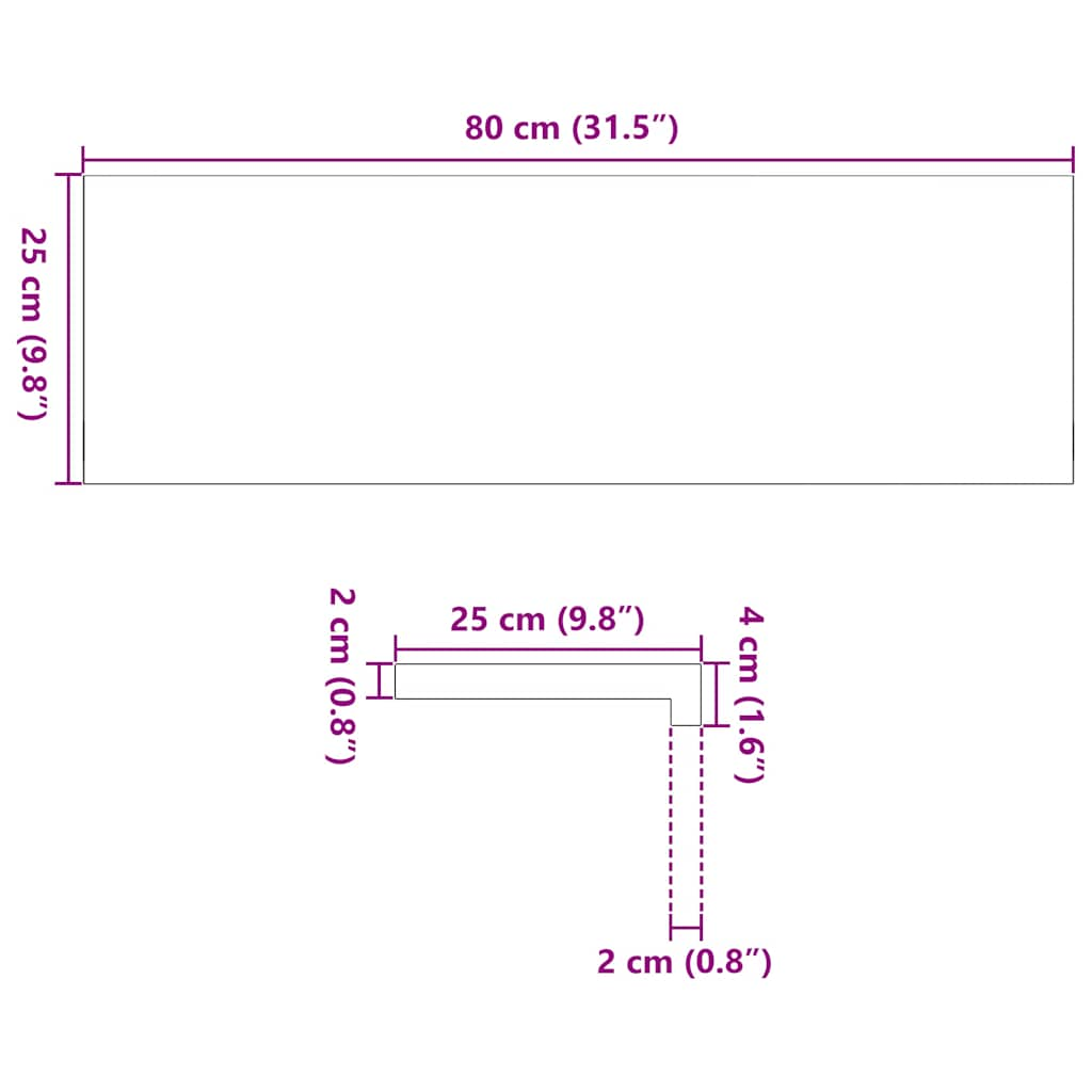 Treppenstufen 4 Stk. Unbehandelt 80x25x2 cm Massivholz Eiche